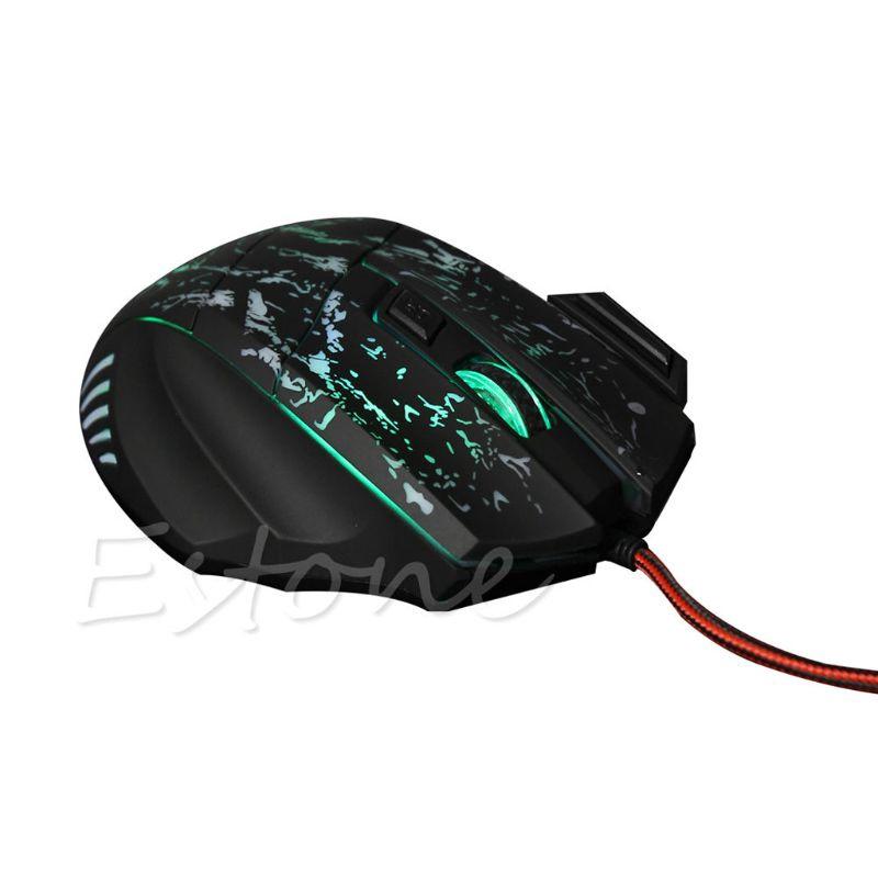 Chuột Chơi Game Có Dây 7 Nút Bấm Có Đèn Led H.S.V 5500 Dpi