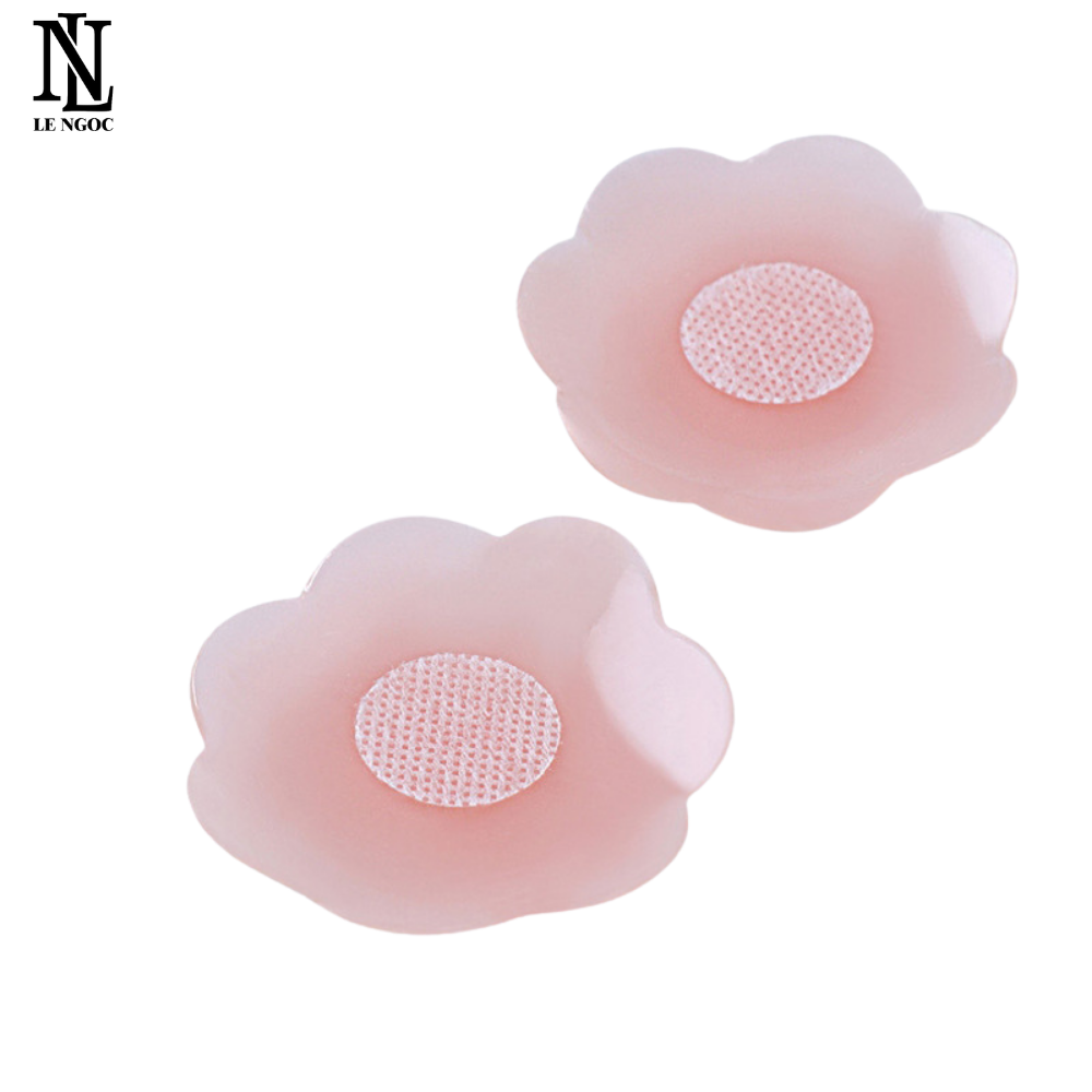 Cặp miếng dán đầu ti, miếng dán ngực silicon hình hoa mai hoặc hình tròn- LN042