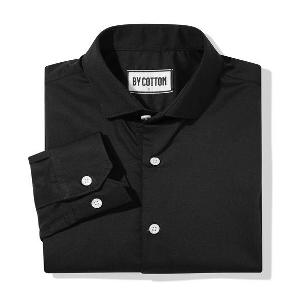 Áo Sơ Mi Nam Dài Tay Đen Vải Cotton BY COTTON Cotton Black Shirt