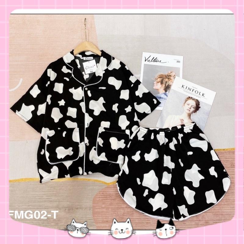 Đồ Ngủ Pijama Lụa, Tay Dơi Quần Ngắn Siêu Xinh, Tiểu Thư Mềm Mịn, Độc Lạ Khó Tìm, Sang Chảnh Hàn Quốc