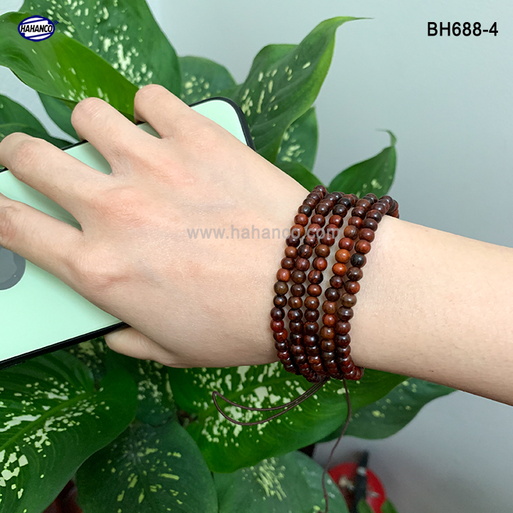 Chuỗi vòng tay /Cổ 2 in 1 hạt gỗ trắc rất đẹp BH688 - Thiết kế giản dị, tinh tế