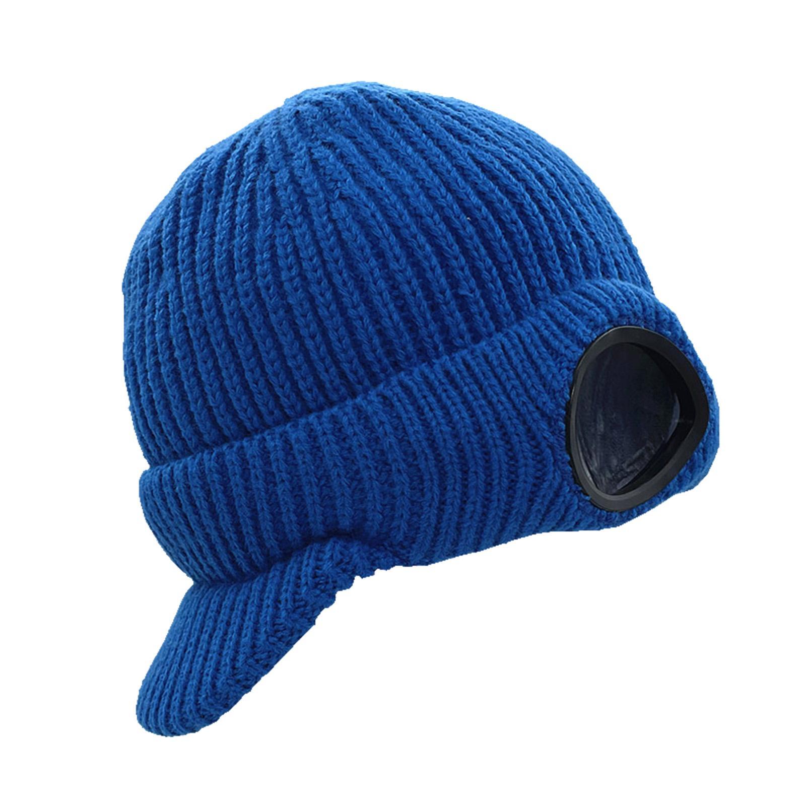 Men's Knit Newsboy Hat Goggles Beanie Warm Cap Windproof Unisex Adults