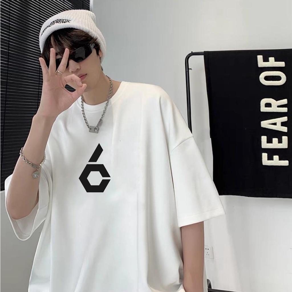 Áo thun unisex nam nữ tay lỡ form rộng biểu tượng OK vải dày mịn 2022T3415