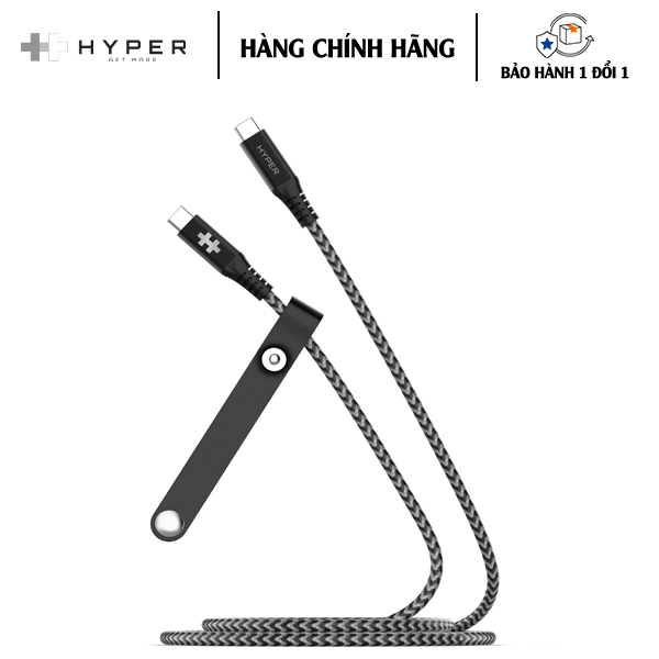 CÁP USB-C TO USB-C 2M HYPERDRIVE DATA &amp; CHARGING 10GBPS + 100W HD-CBG601 - Hàng Chính Hãng