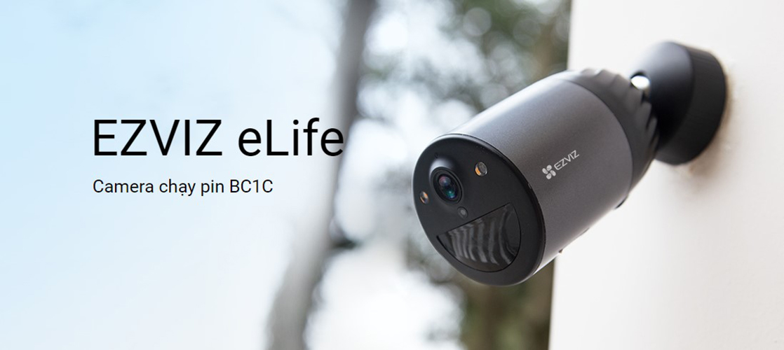 Camera IP Wifi ngoài trời EZVIZ BC1C 1080P dùng PIN sạc 7800 mAh "sử dụng 210 ngày", có màu ban đêm, đàm thoại 2 chiều - Hàng Chính Hãng