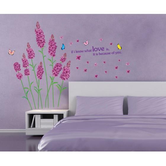 Decal trang trí hoa LAVANDER tím