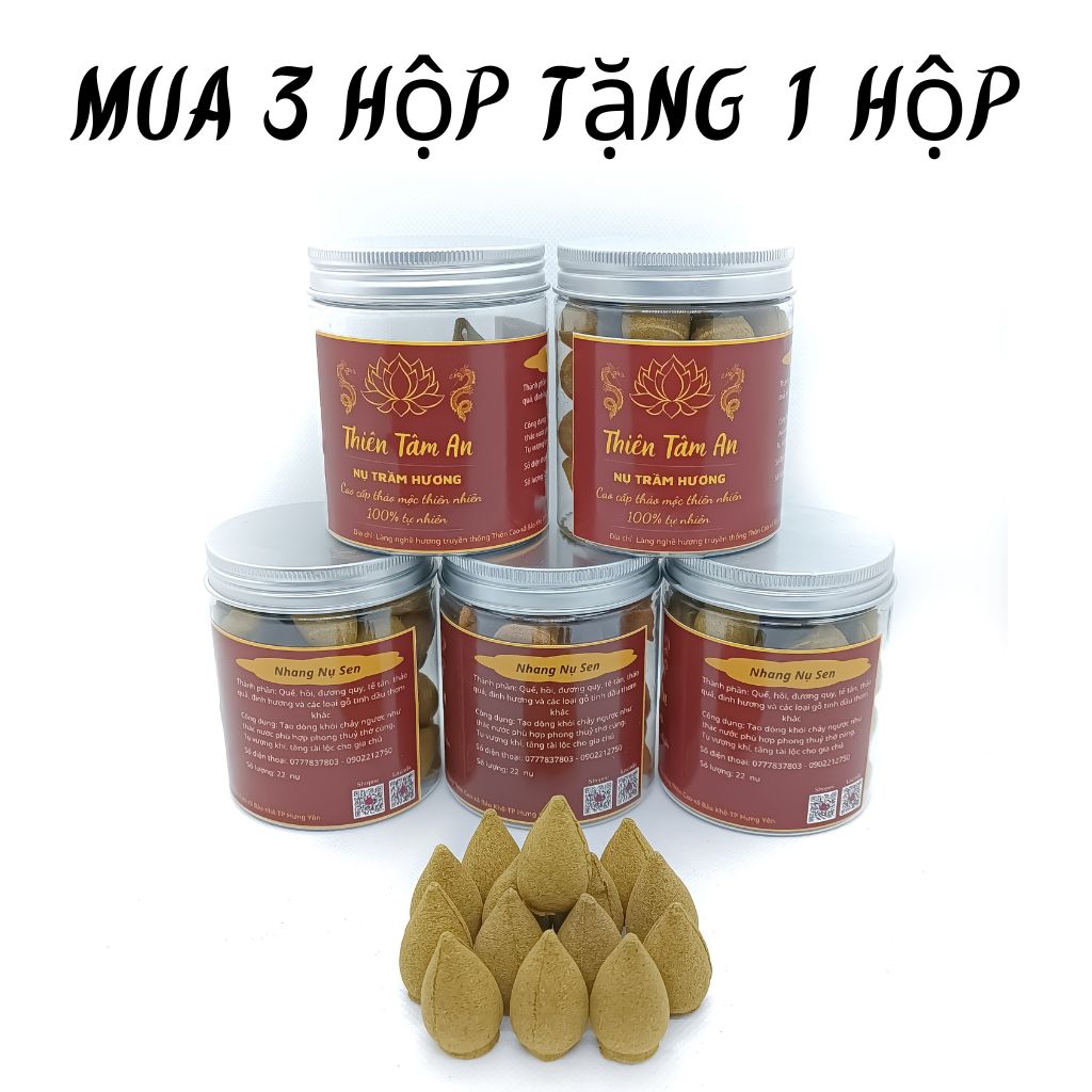 Trầm Hương - TRẦM NỤ SEN khói ngược, hương quế cao cấp tự nhiên 100