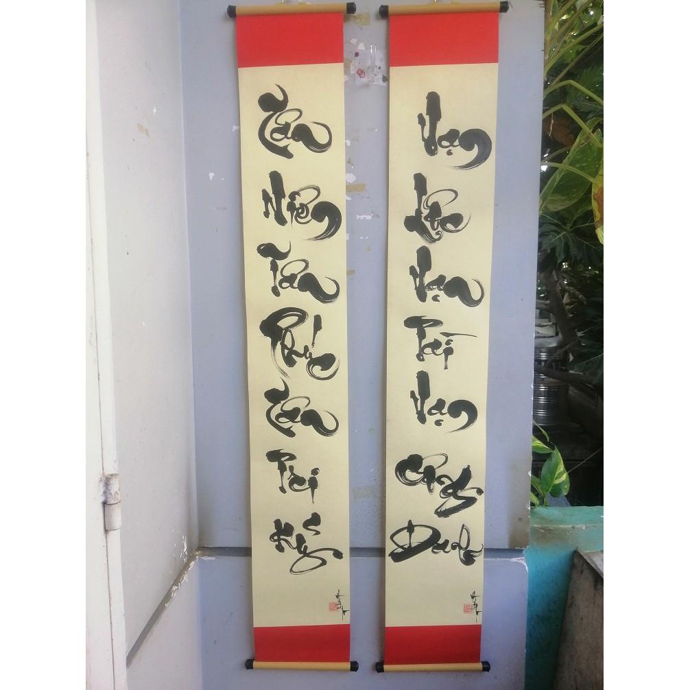 CÂU ĐỐI TẾT.Cặp Câu đối thư pháp. Quà tặng ông bà, cha mẹ, bạn bè, đối tác.Câu đối trang trí ngày xuân, tết