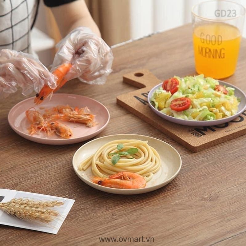 Bộ Đĩa Chất Liệu Lúa Mạch An Toàn Màu Pastel