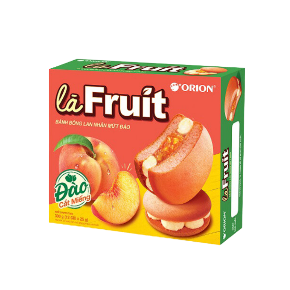 Hộp 12 gói Bánh Bông Lan ORION Mứt Trái Cây Là Fruit 300G