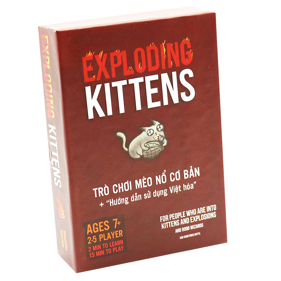 Mèo Nổ Mini Exoloding Kittens cơ bản Tặng Kèm Móc Khóa TTH