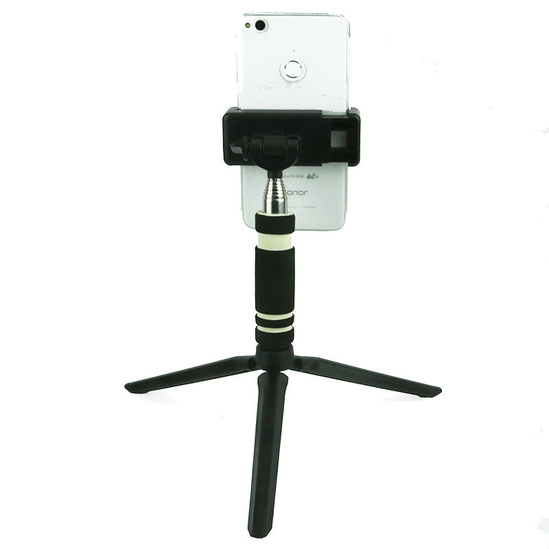 Gậy Chụp Ảnh Có Giá Đỡ Điện Thoại, Tripod Support 3 Chân Ngắn Để Bàn LT-03