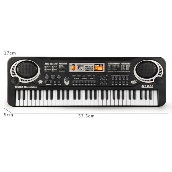 Đồ Chơi Đàn Piano 61 Phím + Tặng Kèm Sạc Và Mic Cho Bé Hàng Cao Cấp