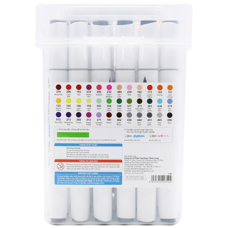 Hộp 36 Bút Lông Màu Mỹ Thuật Colokit Art Marker AM-C005