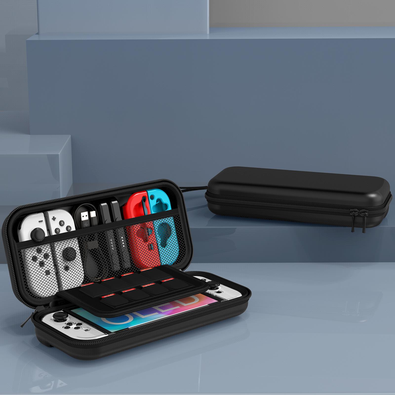 Đối với Hộp đựng Mô hình OLED của Switch Bộ phụ kiện 9 trong 1 dành cho Mô hình OLED của Nintendo Switch 2022 với Vỏ bảo vệ Màu sắc: Đen