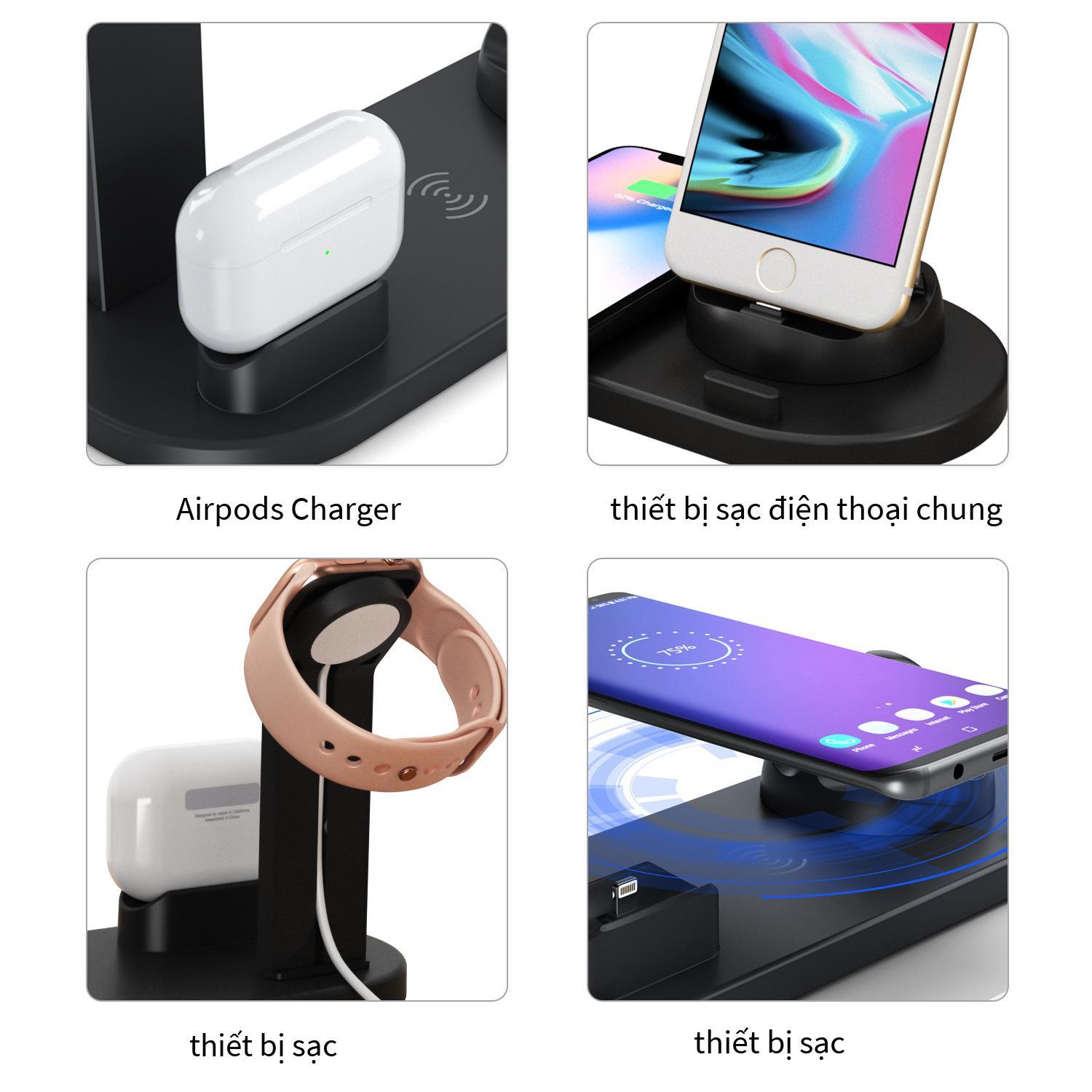 Giao hàng nhanh Amazon bùng nổ điện thoại di động sạc không dây điện thoại di động sạc không dây máy tính để bàn đế sạc không dây ba trong một