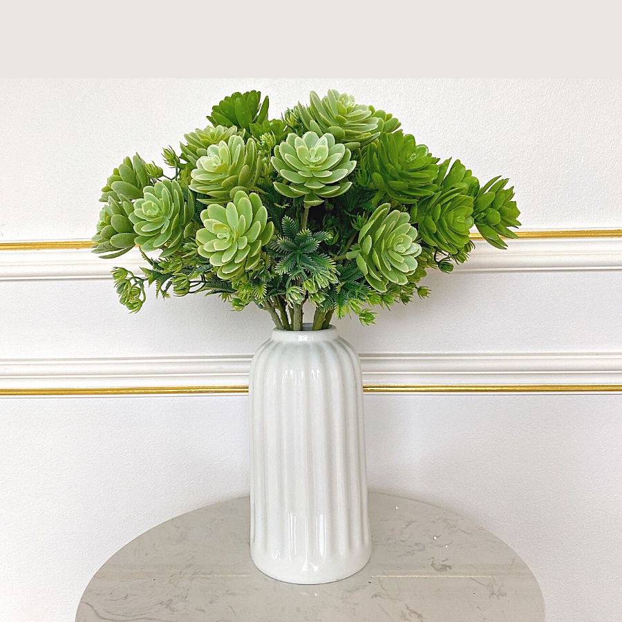 Cụm hoa sen đá giả siêu đẹp giống thật 99% - Cây giả, hoa lụa Decor trang trí nhà cửa