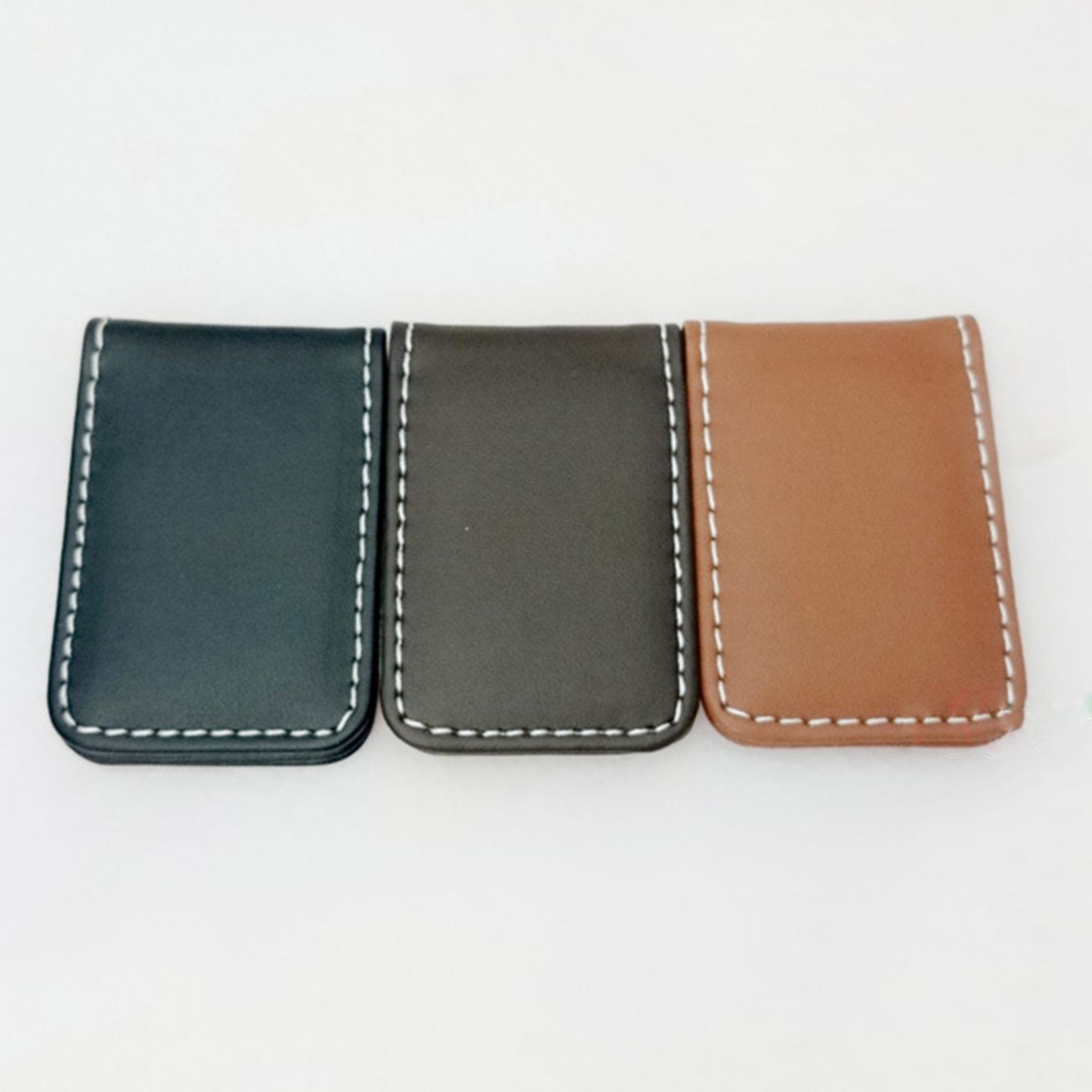 PU Leather Magnetic Money Clip Fashion Simple Dollar Cash Clamp Holder Wallet for Men Women