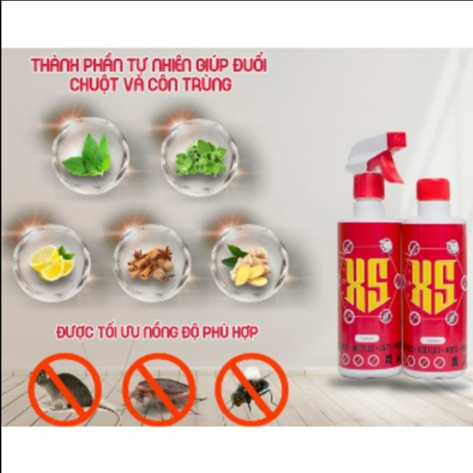 Xịt đuổi chuột côn trùng XS, Xịt đuổi chuột, Thảo Dược Thiên Nhiên Hiệu Quả, Dùng Cho Mọi Nhà - Công nghệ sinh học an toàn cho người