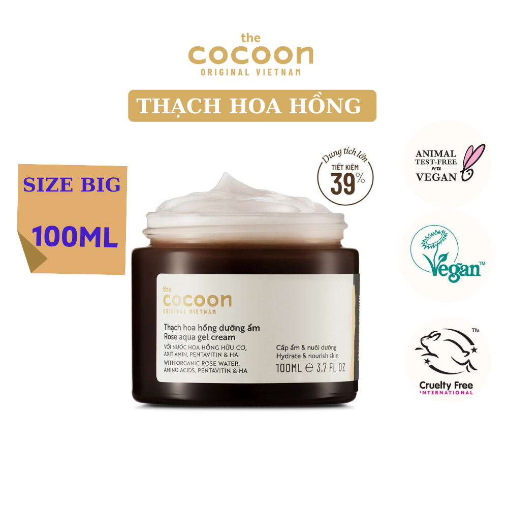 Thạch hoa hồng Cocoon dưỡng ẩm cấp ẩm và nuôi dưỡng 100ml