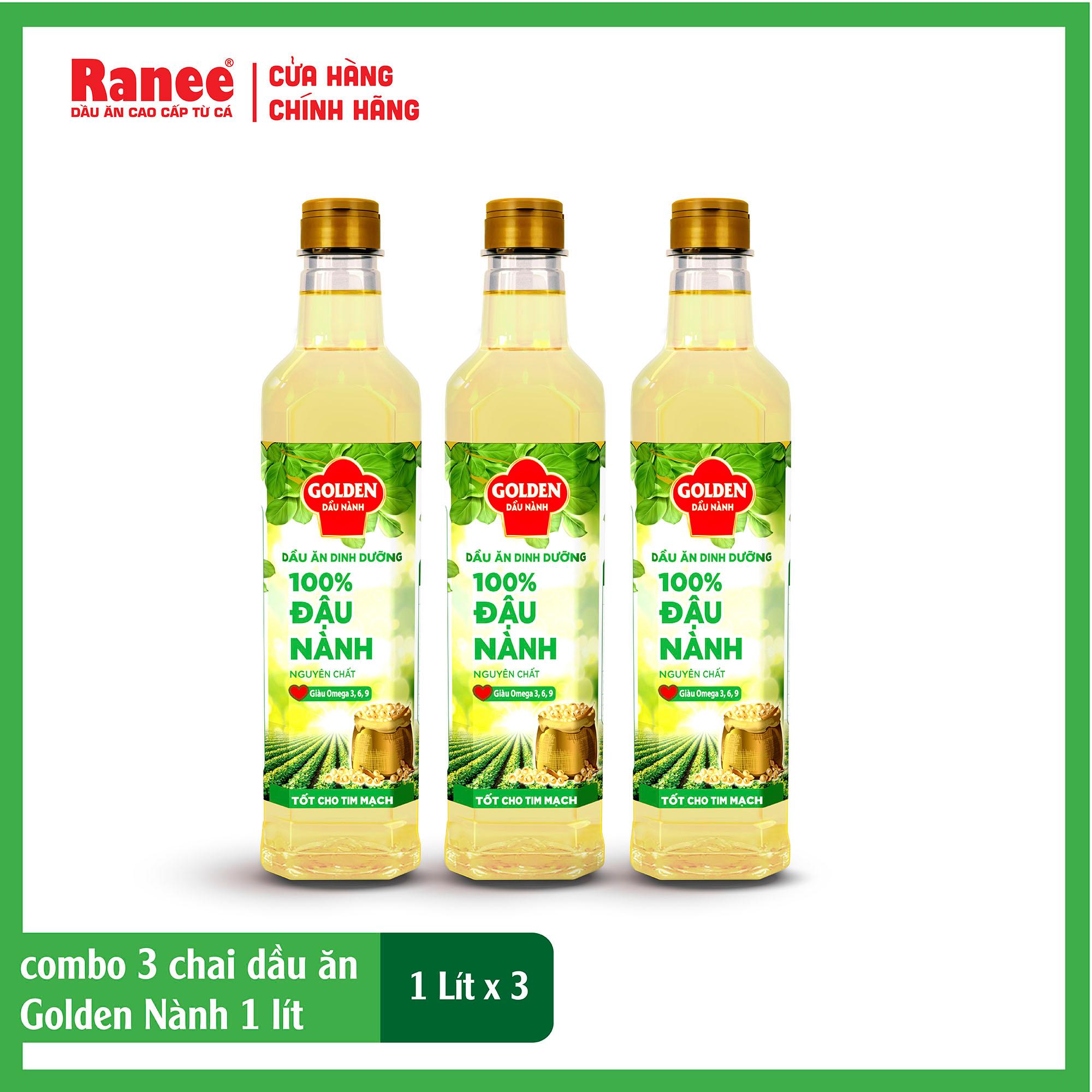 Combo 3 chai Dầu Đậu Nành cao cấp Golden 1 lít