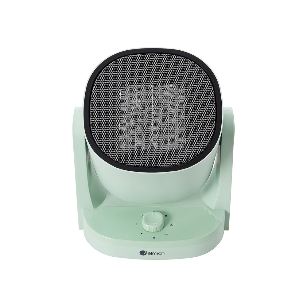 Máy sưởi gốm Elmich CHE-8644, Công suất 2000W, Điều khiển núm xoay, 1 mức gió mát và 2 mức gió ấm, Tự động ngắt khi đổ, Xoay 60 độ, Bảo hành 2 năm - Hàng chính hãng