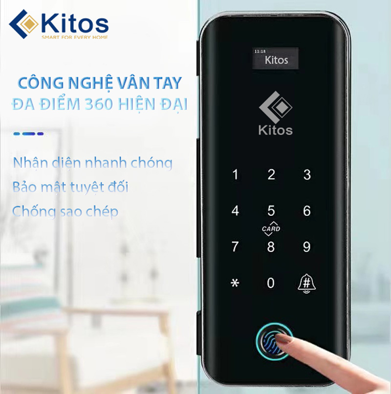 Khóa vân tay cửa kính lùa Kitos KT-GL50