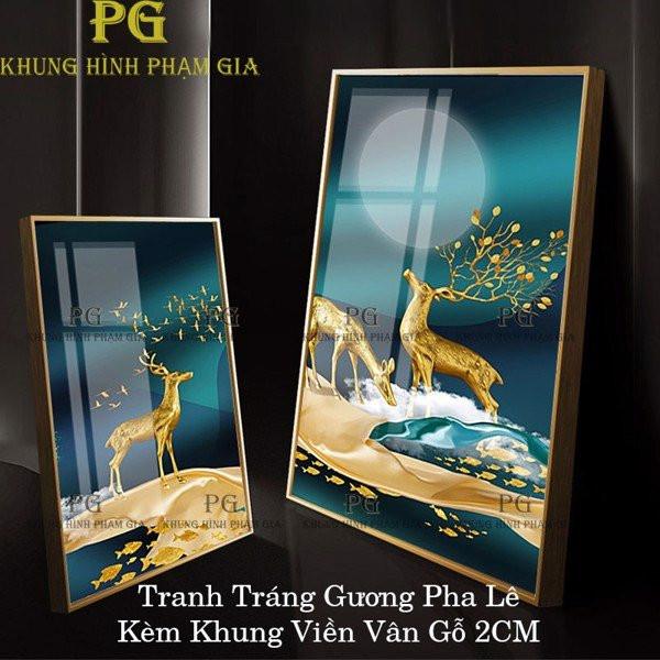 Set 3 Tranh Tráng Gương Pha Lê Decor Tranh Phong Thủy Trang Trí Phòng Khách Sang Trọng Đẳng Cấp Trẻ Trung PGPLTGN42