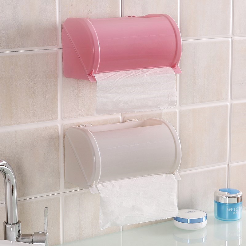 Hộp Đựng Giấy Vệ Sinh Dán Tường Có Khay Đựng Đồ Tiện Lợi - Giao màu ngẫu nhiên