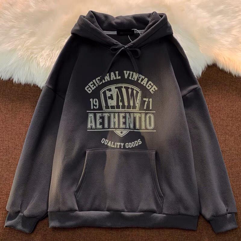 Áo khoác nỉ bông cotton dày mịn - hoodie form rộng unisex 1971 - 2N Unisex