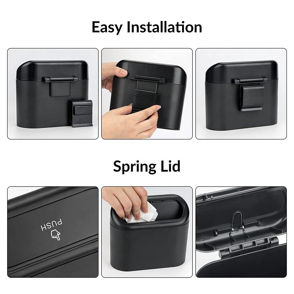 1 Thùng Rác Mini Có Nắp Chống Rò Rỉ Dành Cho Xe Hơi Xe Tải Xe Tải Xe Buýt Xe Buýt