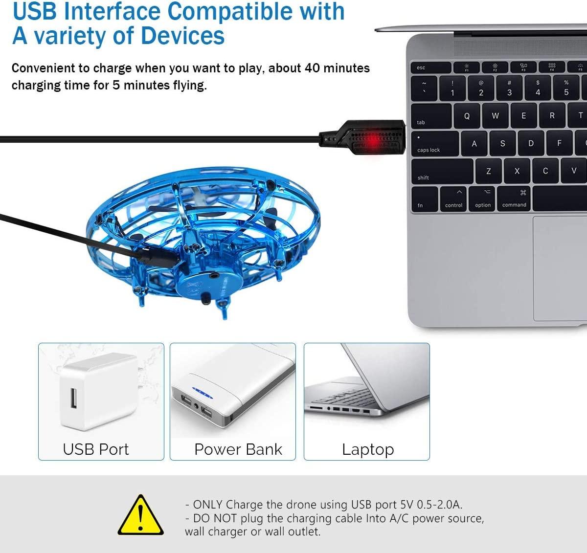 Máy bay phát hiện ufo đồ chơi đĩa bay treo thông minh có đèn led