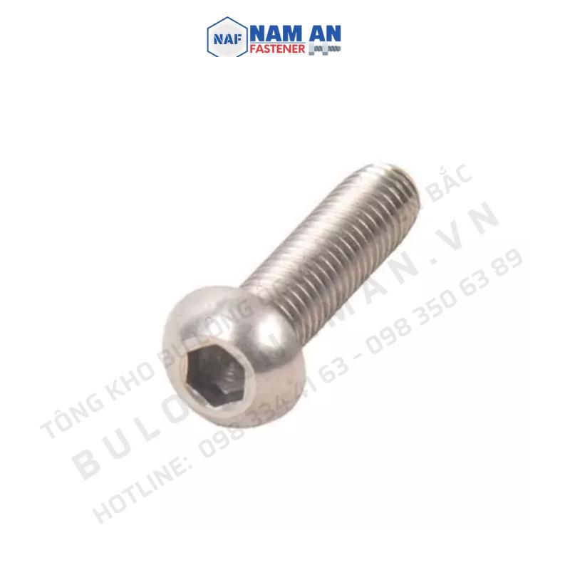 50 con Ốc lục giác chìm đầu tròn Inox 304 M8x20, bu lông lục giác chìm đầu tròn Inox 304, lục giác chìm M8x20