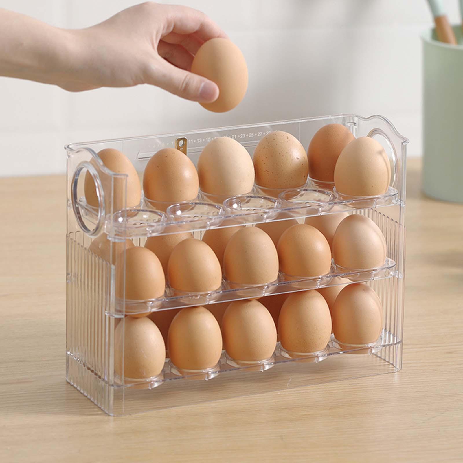 Egg Holder for Fridge,3 Layer  Fridge Egg Tray Container,Kitchen Countertop Fresh Egg Storage Container