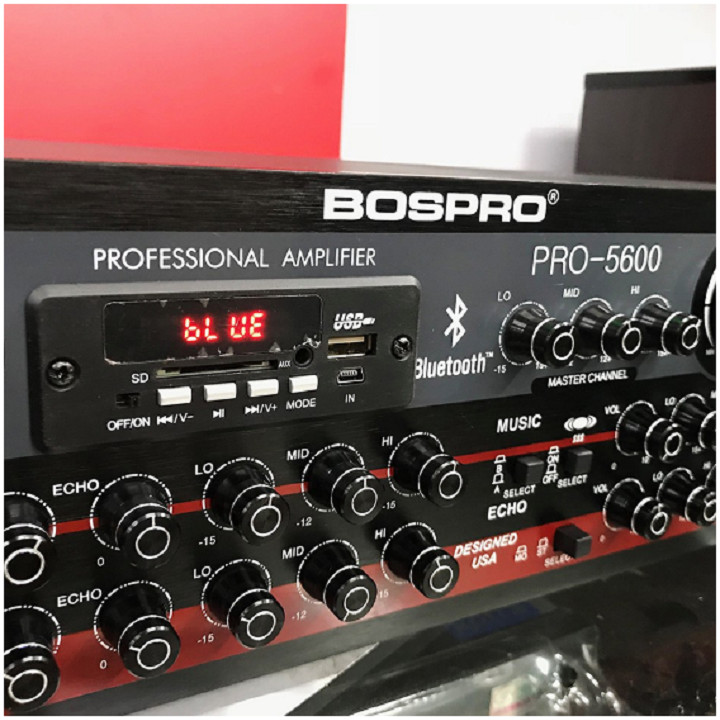 Amply Bluetooth PRO-5600 Ampli Karaoke Nghe Nhạc Âm Thanh Chuẩn BOSPRO 5600 - Hàng chính hãng