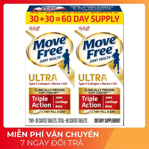 Viên Uống Bổ Khớp Move Free Ultra Triple Action with Type II Collagen Boron &amp; HA 60v Mỹ