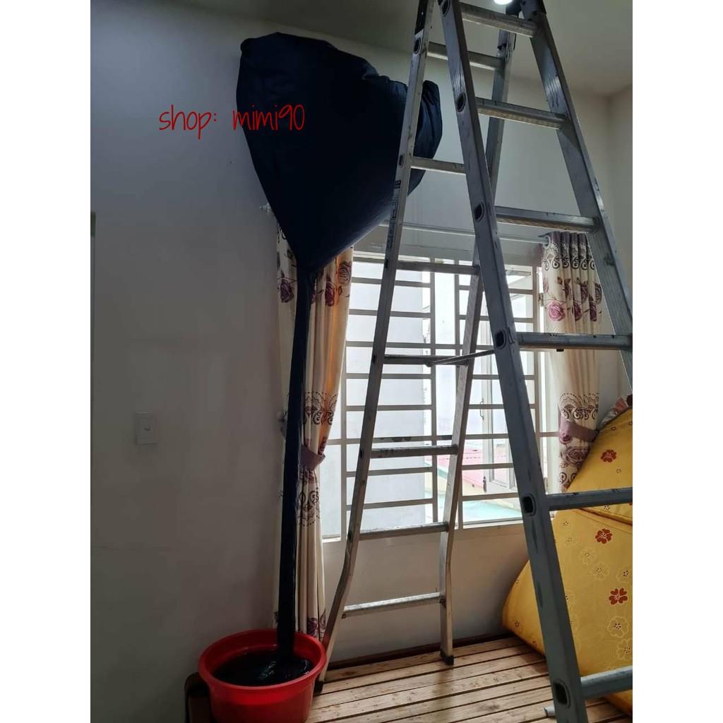 Túi vệ sinh máy lạnh tốt nhất - vải dù cao cấp, đuôi dài 2.5 mét, miệng rộng 1.7m - Áo bạt trùm rửa vệ sinh máy lạnh