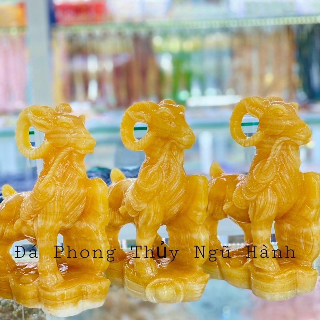 Tượng Dê Đá Ngọc Hoàng Long - Cao 20cm