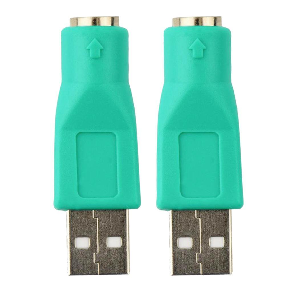 2x2x PS/2 Female to USB 2.0 Male Port Adapter Converter for PS2 Keyboard Mouse