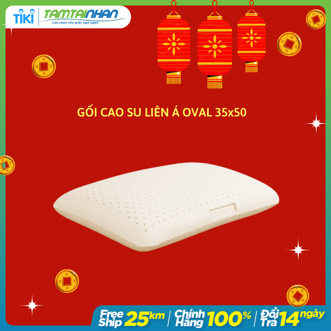 Gối Cao Su Liên Á Oval LAGOV3550 (35 x 50 cm) - Trắng