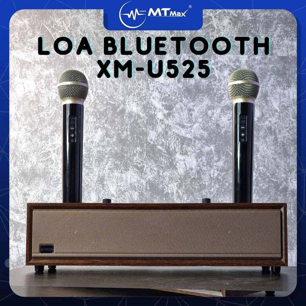 Loa Bluetooth XM-Uk525 Kèm 2 Micro Karaoke Radio, USB, Thẻ nhớ, Bluetooth