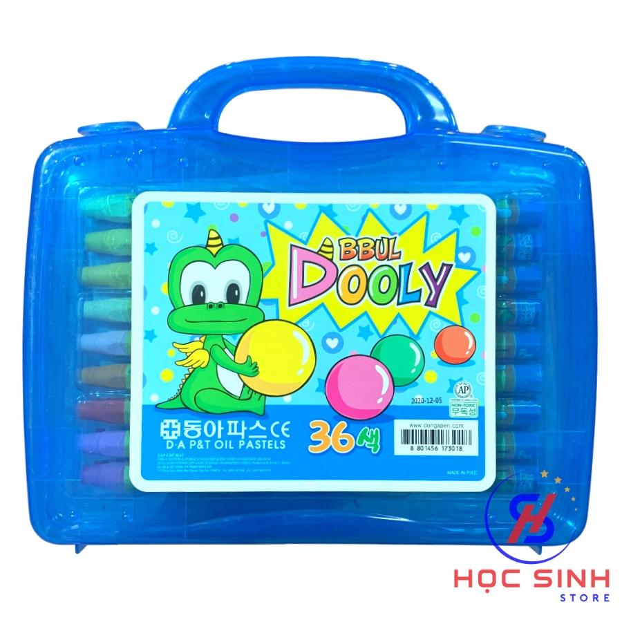 Hộp 36 Bút sáp màu Dooly hộp nhựa D.A P&amp;T Hàn Quốc