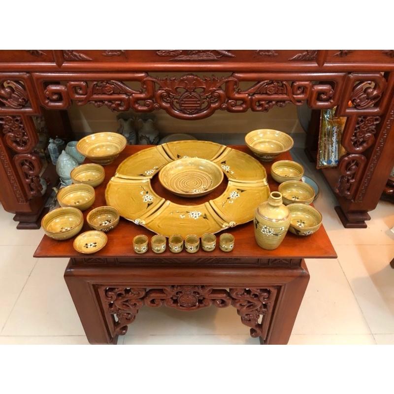 Bộ đồ ăn men hoàng thổ ĐỘC BẢN sang trọng chuẩn BÁT TRÀNG