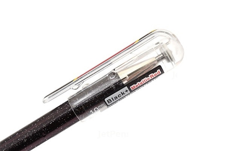 Bút gel nhũ Pentel Hybird Dual Metallic - 1.0mm - Black + Metallic Red