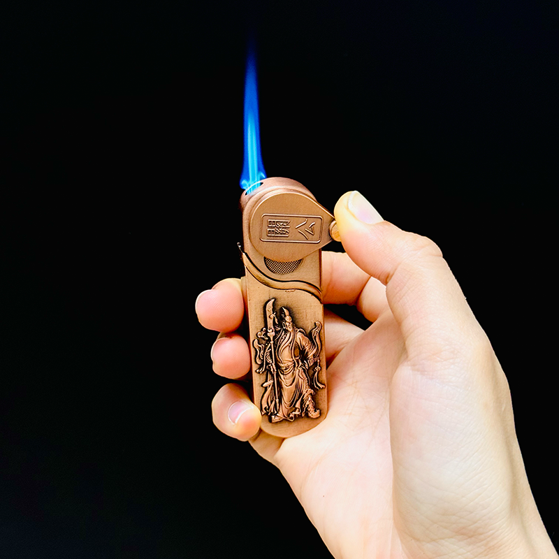 Bật lửa hột quẹt khè khóa xoay hình quan công - xài gas