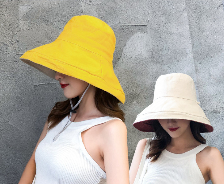 Mũ chống nắng rộng vành chống uv đội 2 mặt cao cấp, nón rộng vành tạo kiểu