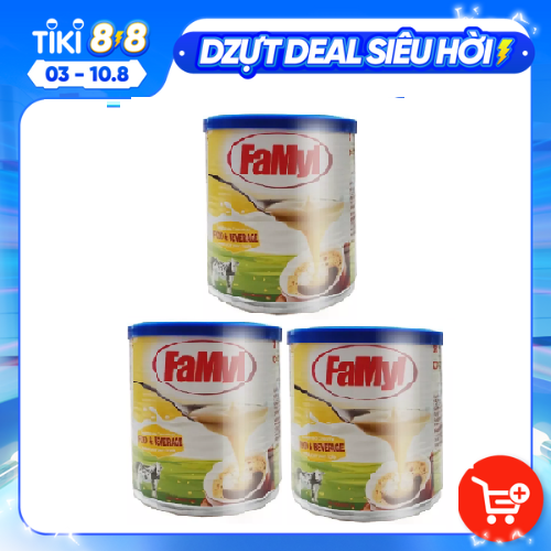 (Date T8/2024)Combo 03 lon sữa đặc có đường FaMyl loại 1kg