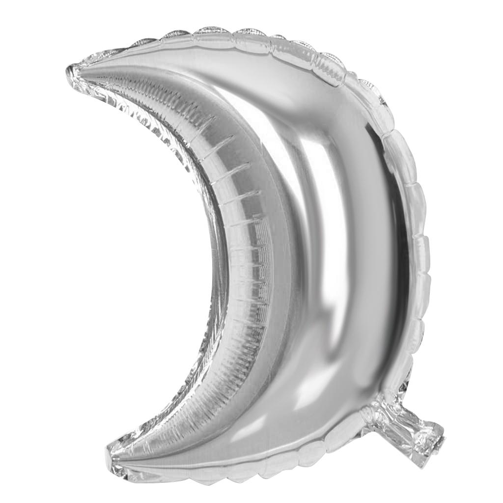 5 Pieces Mylar Moon Balloon Foil Air Balloon for Wedding Baby Shower Silver