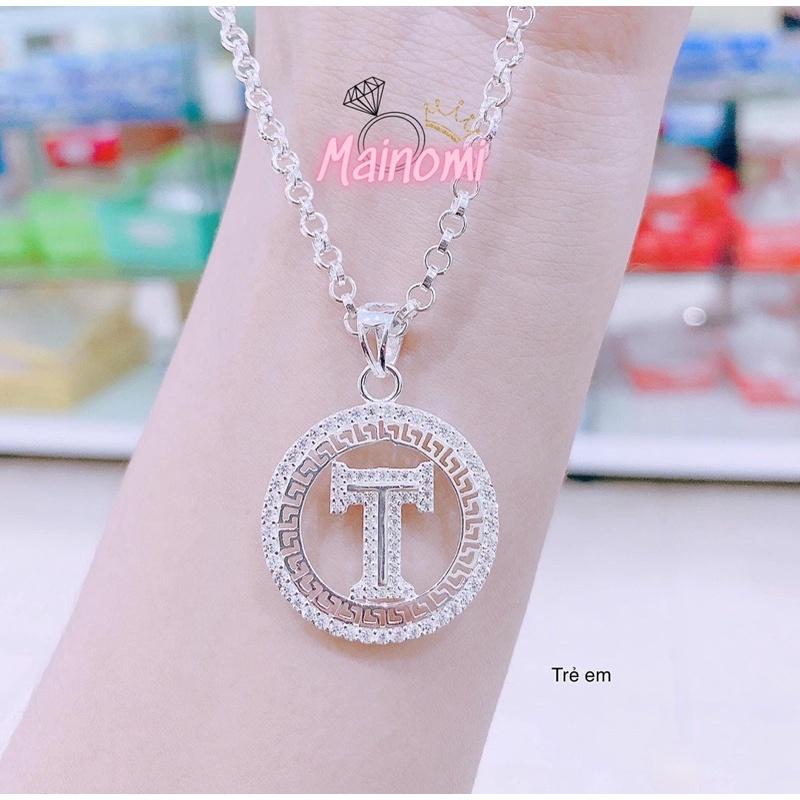 Dây chuyền trẻ em chuẩn bạc đủ chữ cái bé trai hay gái đều đeo xinh Mainomi Shop Bạc Xinh