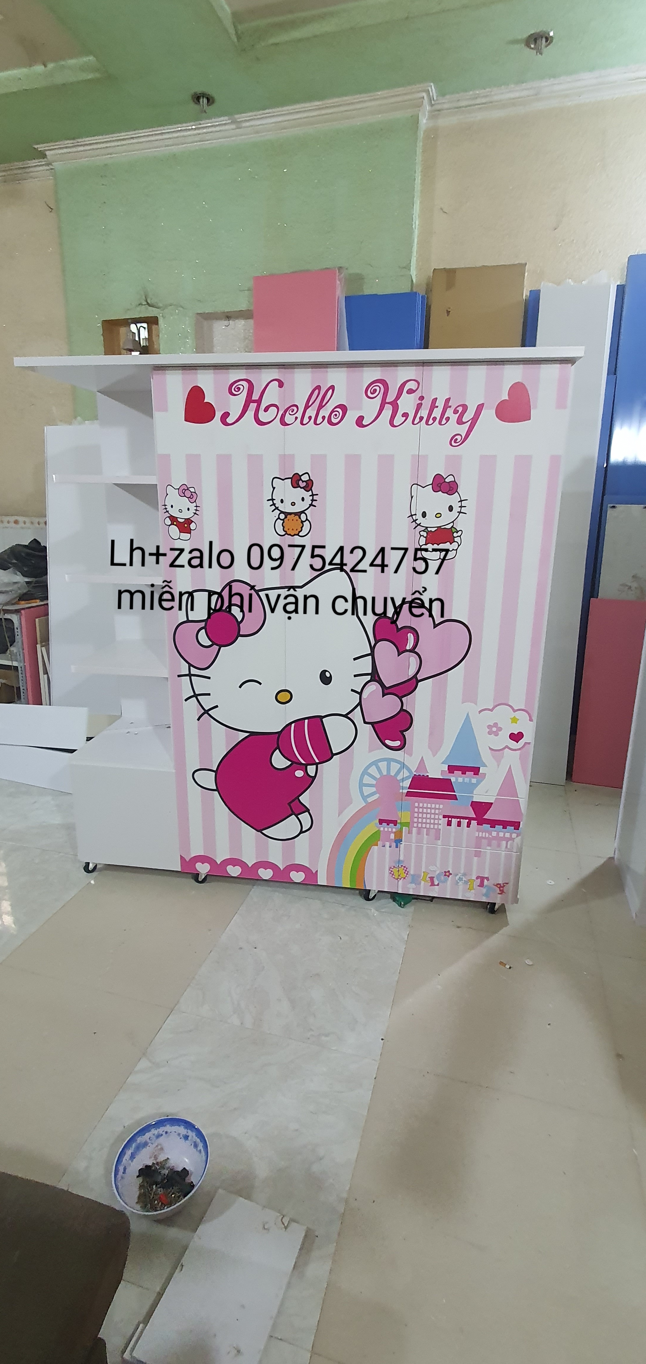 Tủ nhựa đài loan 3 cánh 1 kệ in 3D